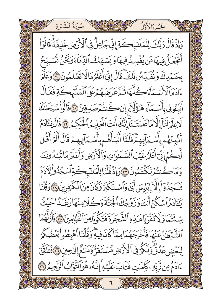 صفحة 6 من القرآن الكريم