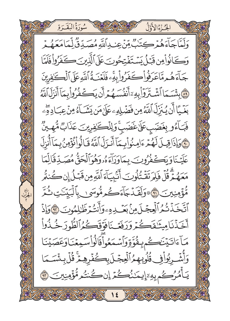 صفحة 14 من القرآن الكريم