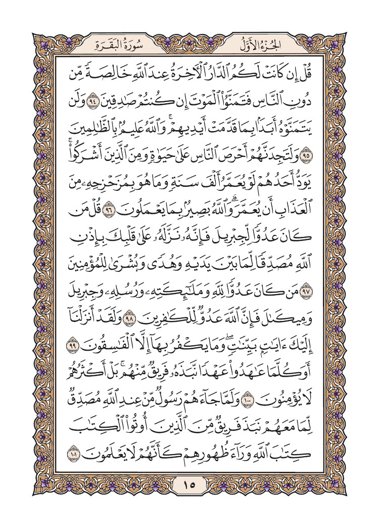 صفحة 15 من القرآن الكريم