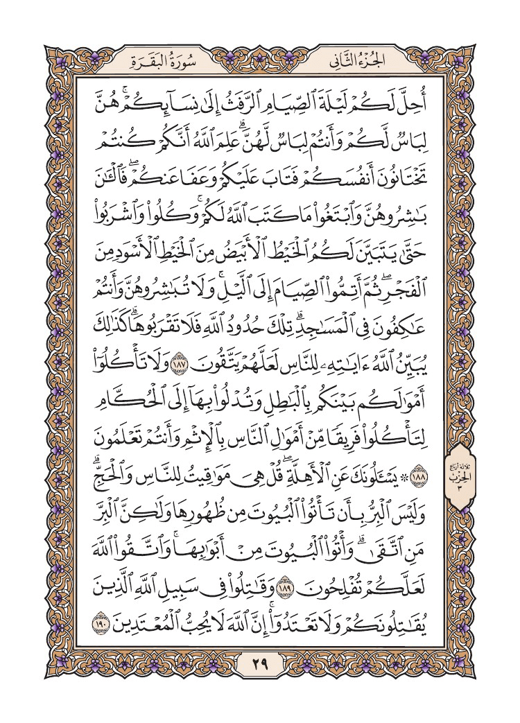 صفحة 29 من القرآن الكريم