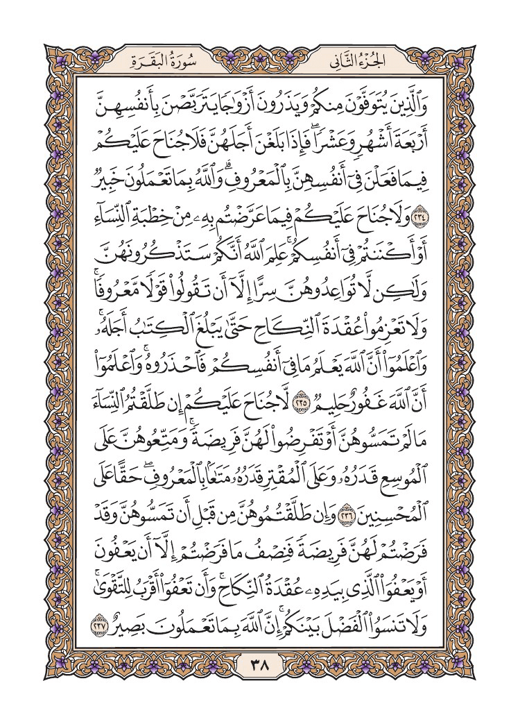صفحة 38 من القرآن الكريم