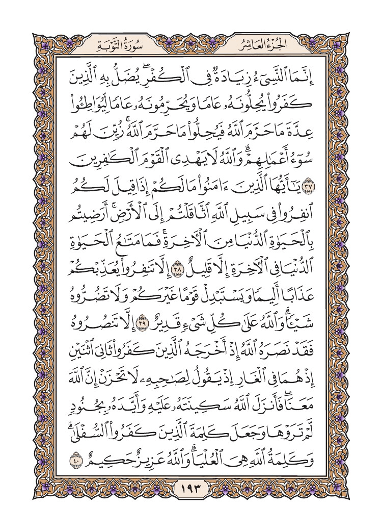 صفحة 193 من القرآن الكريم