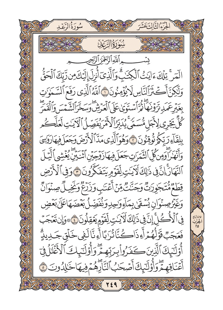 صفحة 249 من القرآن الكريم صفحة 249 من القرآن الكريم
