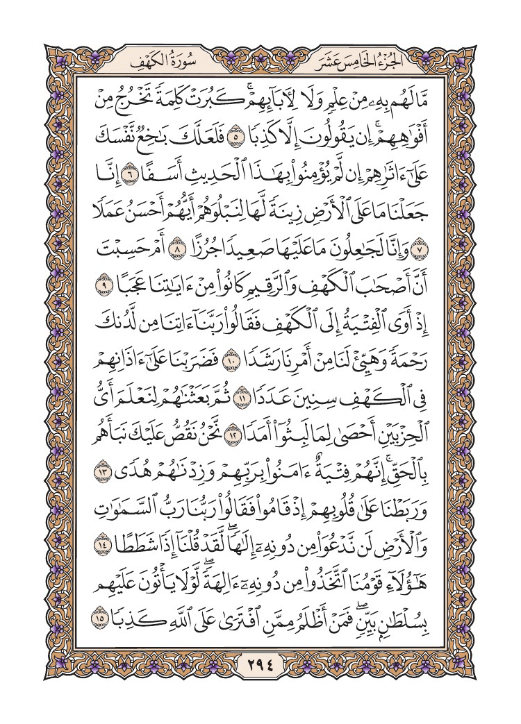 صفحة 294 من القرآن الكريم