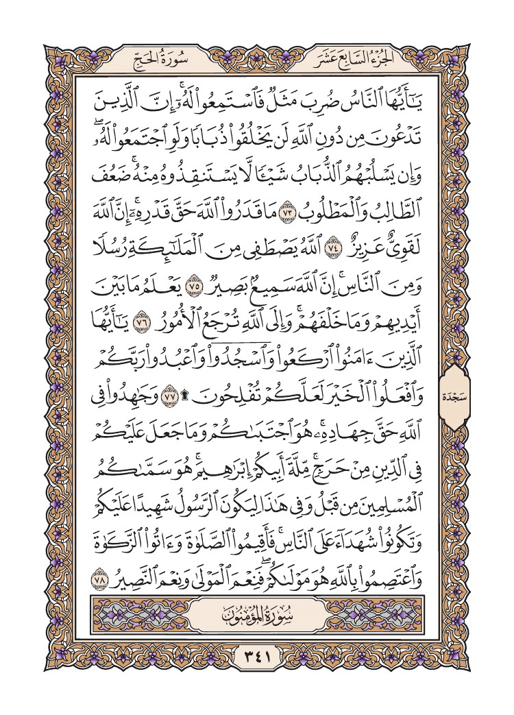 صفحة 341 من القرآن الكريم