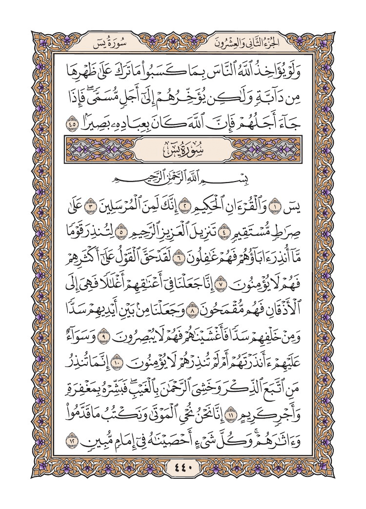 صفحة 440 من القرآن الكريم صفحة 440 من القرآن الكريم