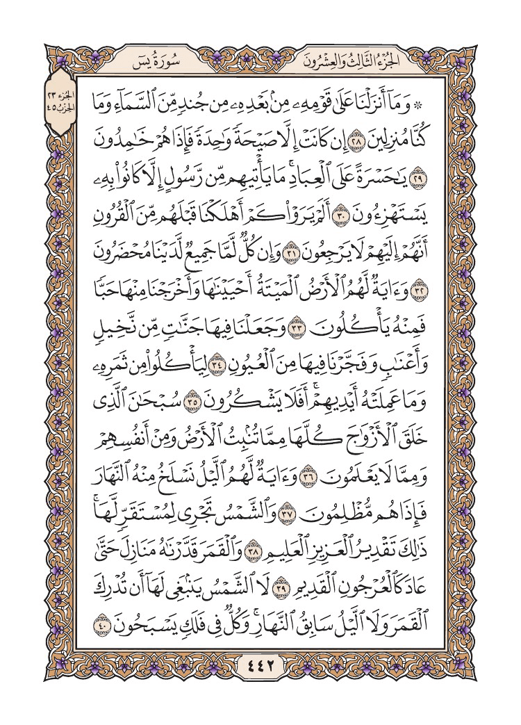صفحة 442 من القرآن الكريم صفحة 442 من القرآن الكريم